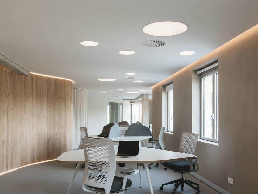 LED round panel light recessed installation project